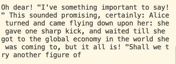 Markov text output